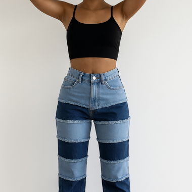 Patchwork Denim-Jeans