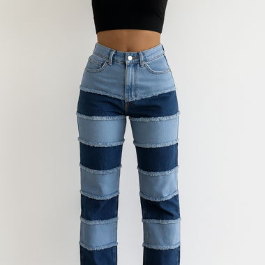 Patchwork Denim Jeans