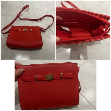 Kleine Handtasche in Ferrari-Rot