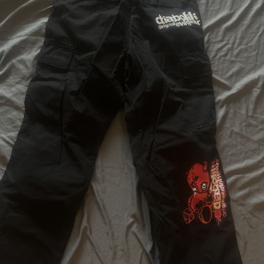 Pantalone cargo nero Diabolik