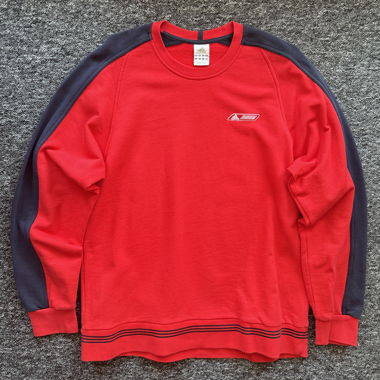 Vintage adidas Sweatshirt rot und marineblau M