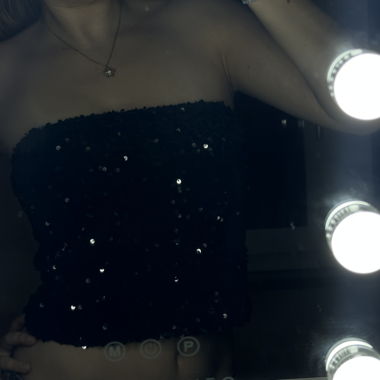 Haut bustier tube à sequins noirs