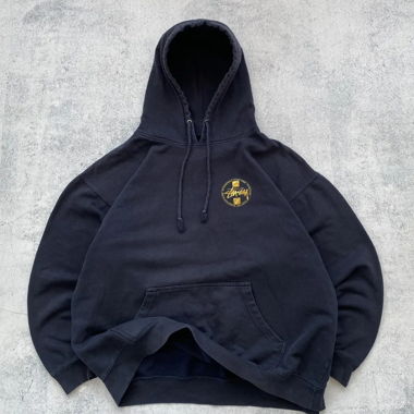 Stussy Vintage Y2K Big Logo Boxy Hoodie