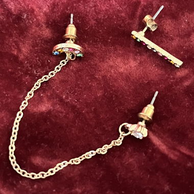 Boucles d’oreilles chaîne dorées multicolores
