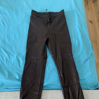 Pantalon en cuir brun
