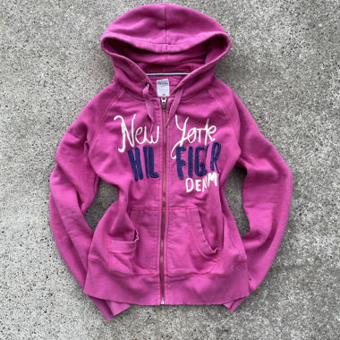 Felpa zip Tommy Hilfiger Denim rosa taglia M