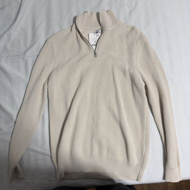 ZARA Strickpullover mit Reissverschluss