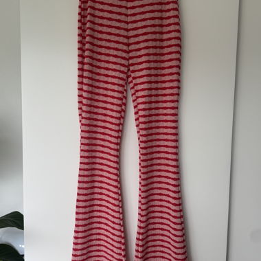 ZARA Pink/Red Striped Knit Pants