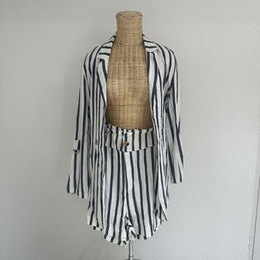 Striped Linen Two-Piece Set