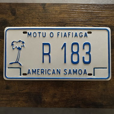 US Car Sign, American Samoa R 183