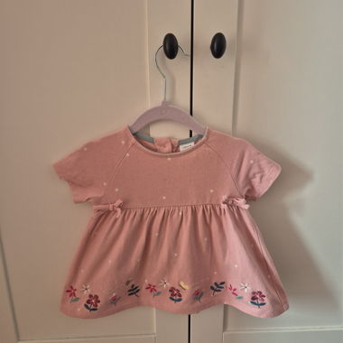 Top per neonata ricamato floreale