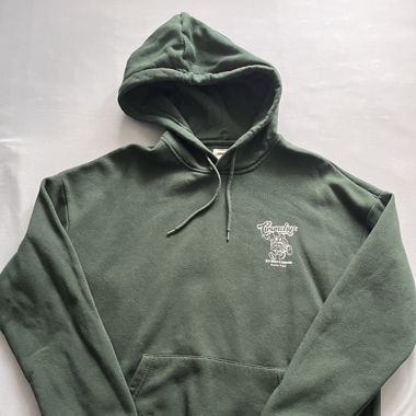 grüner hoodie mit backprint