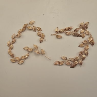 Accessorio per capelli a foglie color oro rosé