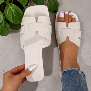 Sandales plates blanches