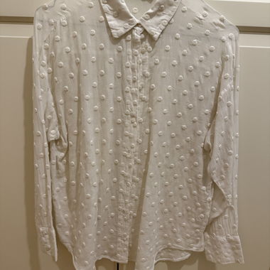 Blouse blanche Zara à pois