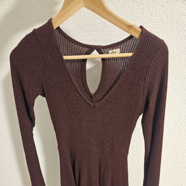 Bordeaux langarm Kleid