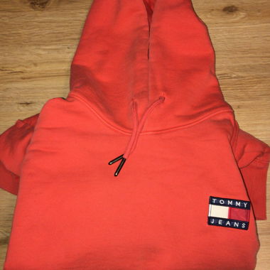 Felpa con cappuccio Tommy Jeans arancione