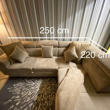 BettSofa Ecksofa Gratis Versand Beige Stöff 