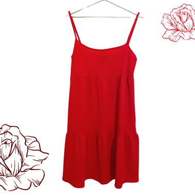 red airy dress