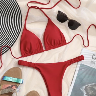 Ensemble bikini string rouge