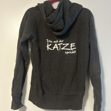 Hoodie à fermeture éclair « Celle qui parle avec le chat » T. M