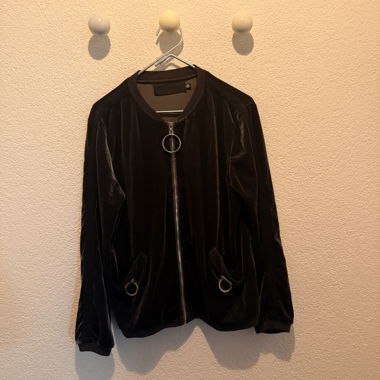 Silver Missguided velvet track jacket