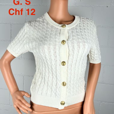 H&M Strickjacke, Creme, Grösse S