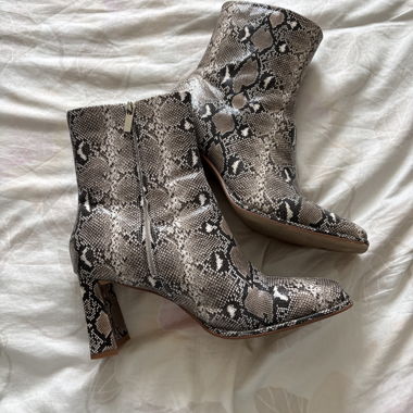 Snake Print Ankle Boots