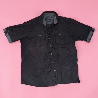 Black Oversized Shirt Short Sleeves