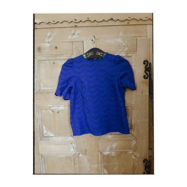 Blue Eyelet Top