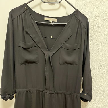 Black dress with drawstring 