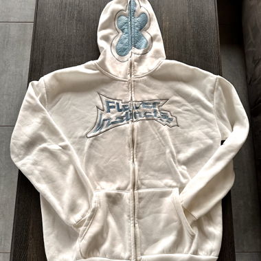 Felpa bianca con zip