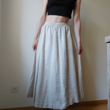 Cream linen maxi skirt