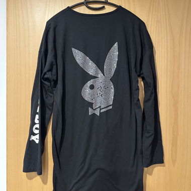 Maglietta Playboy a maniche lunghe nera