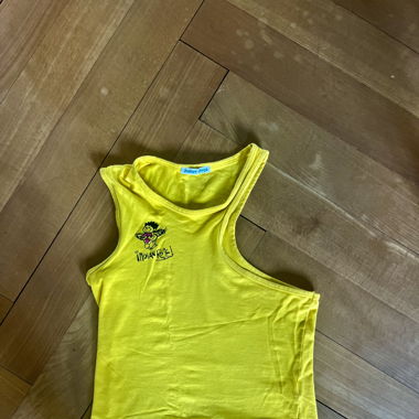 yellow tank top - shoulder less 