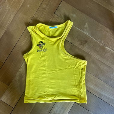 yellow tank top - shoulder less 
