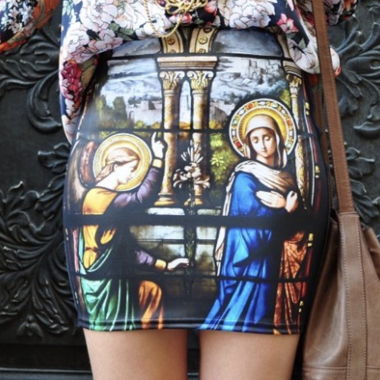 Jupe imprimée vitrail église neuve rare BlackMilk