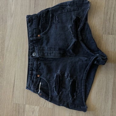 Black Denim Shorts