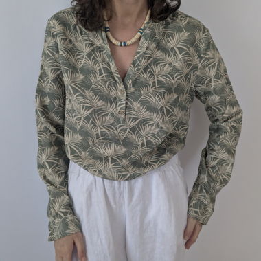 Camicia con maniche lunghe a fantasia S