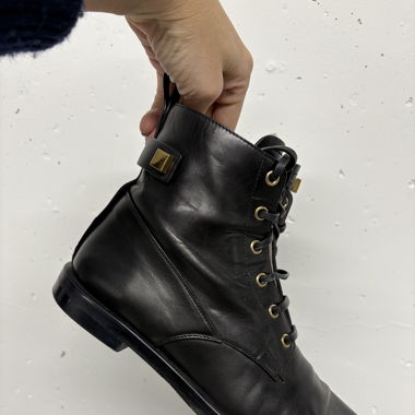 Stuart Weitzmam Boots Gr. 38 Leder schwarz Nieten