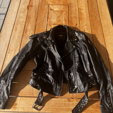 Leather Jacket with metal detailing 