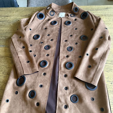 Designer Suede-Effect Coat Size S/M