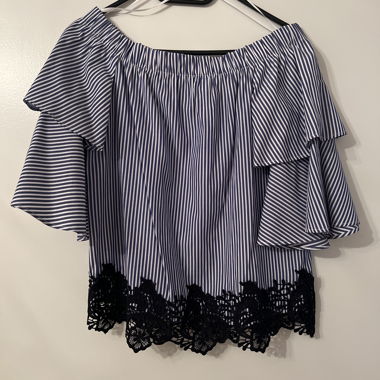 Gestreifte Off-Shoulder Bluse Zara -S