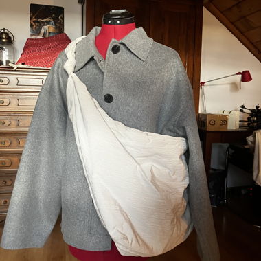 Large COS beige fabric shoulder bag