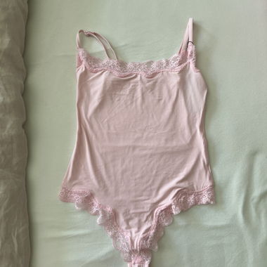 Pink Lace Bodysuit cfab (Creamy fabrics)