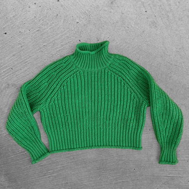 Pull vert en maille