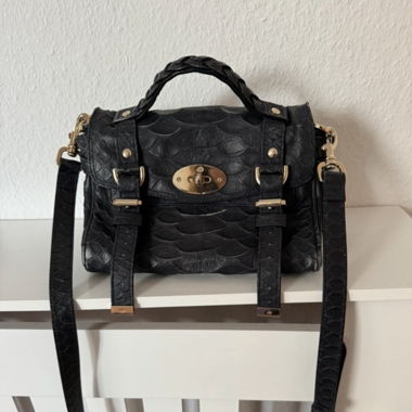Mulberry Alexa Mini Snakeskin Dunkelblaue