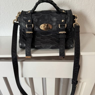 Mulberry Alexa Mini Snakeskin Dunkelblaue
