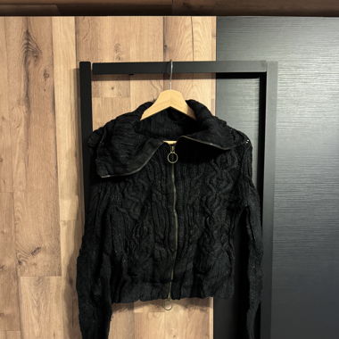 Express Cable Knit Zip Up