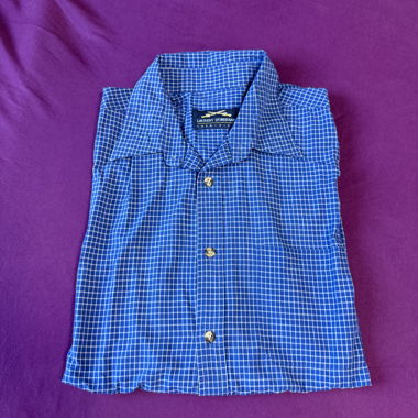 Camicia a quadrotti blu maniche corte
